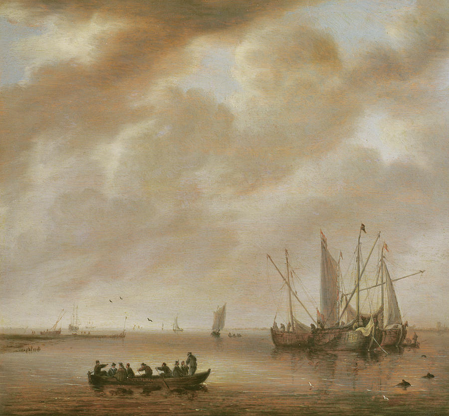Boat Painting - The Calm Sea by Willem van Diest