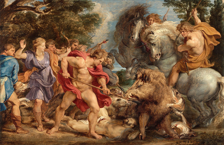 Peter Paul Rubens Painting - The Calydonian Boar Hunt by Peter Paul Rubens