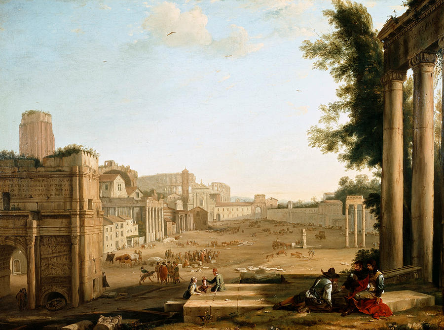 Tree Painting - The Campo Vaccino, Rome by Claude Lorrain
