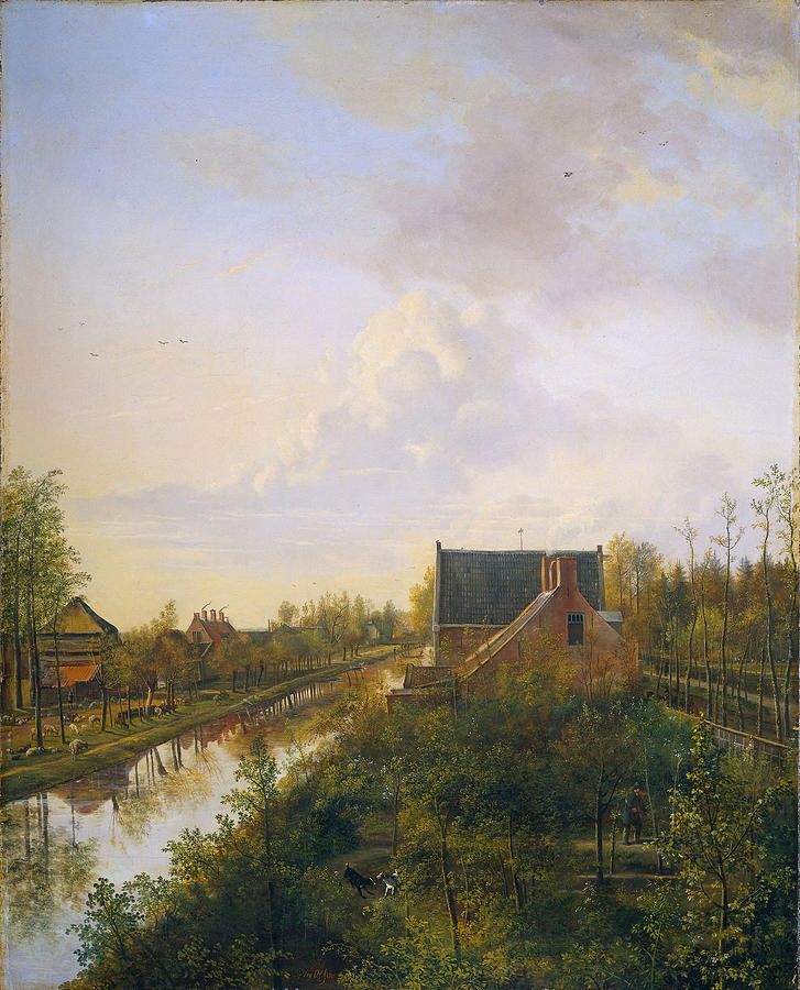 The Canal at s-Graveland Painting by Pieter Gerardus van Os