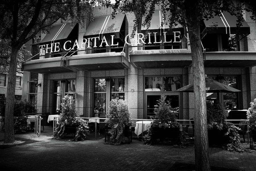 The Capital Grille In Black and White Photograph by Greg and Chrystal Mimbs