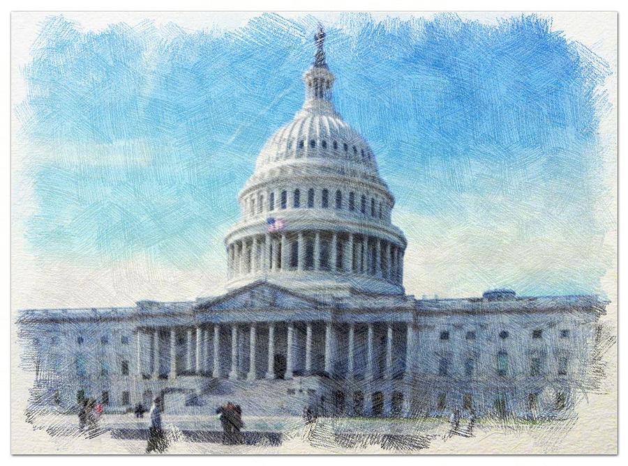 The Capitol Building  Digital Art by Kathleen Moroney