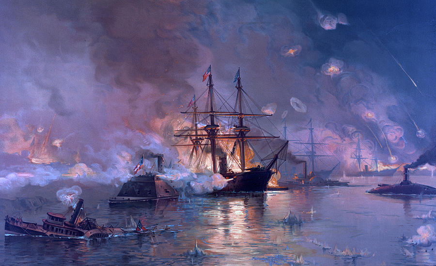 Boat Painting - The Capture of New Orleans during the Civil War by American School