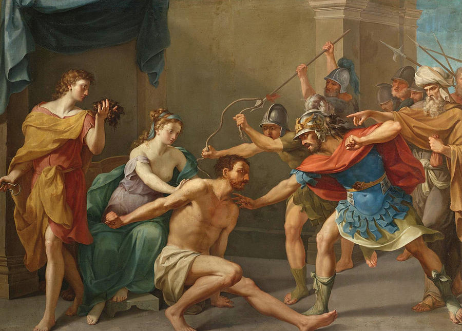 The Capture of Samson Painting by Attributed to Nicolas-Andre Monsiau