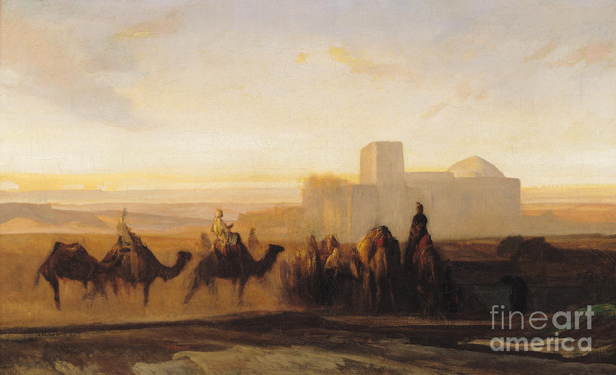 The Caravan Painting by Alexandre Gabriel Decamps