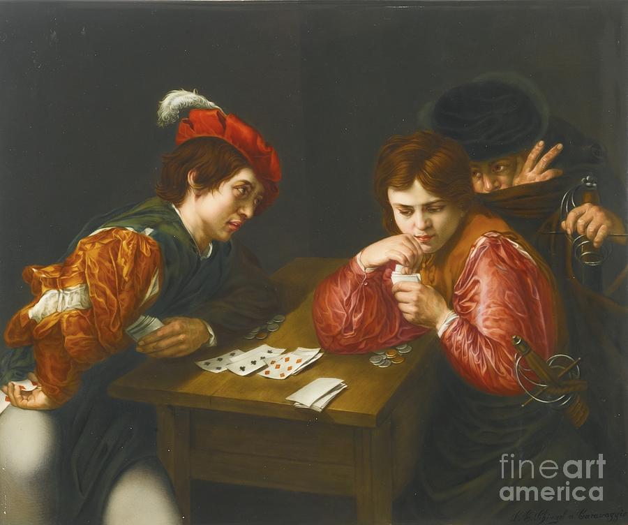 The Card Players Painting by MotionAge Designs