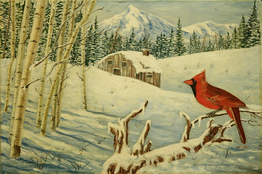 The Cardinal Painting by Rosencruz  Sumera