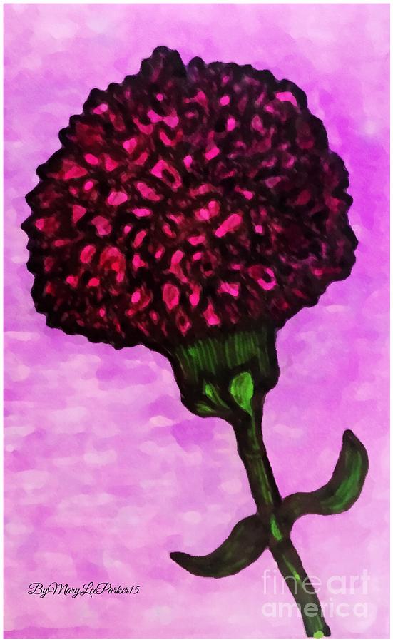 the Carnation Flower Mixed Media by MaryLee Parker