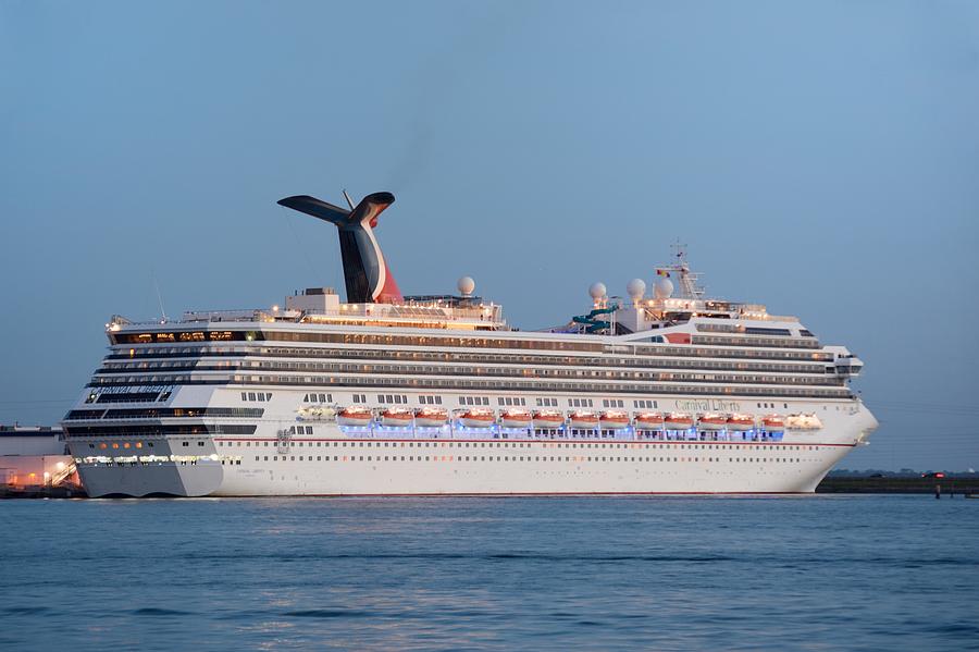 The Carnival Liberty at Dock before Dawn Photograph by Bradford Martin