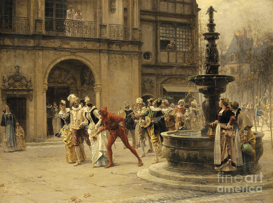 Music Painting - The Carnival Procession by Adrien Moreau