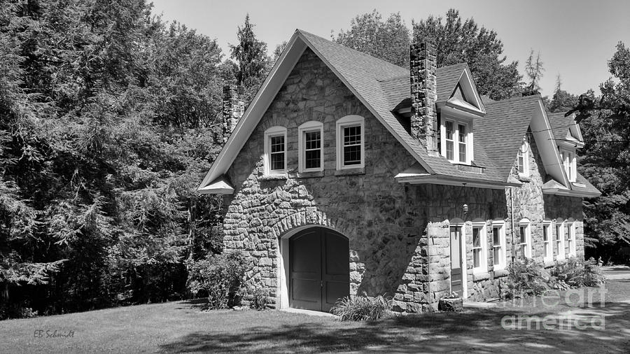 The Carriage House in black and white Photograph by E B Schmidt