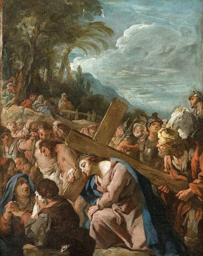 The Carrying of the Cross Painting by Jean-Francois Detroy