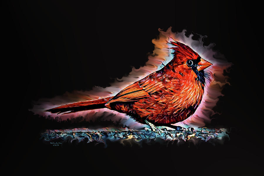 The Cartoon Cardinal Digital Art by Artful Oasis