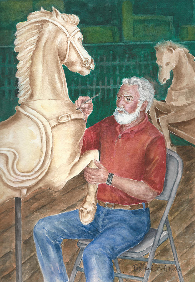 The Carver and his Horse Painting by Barbel Amos