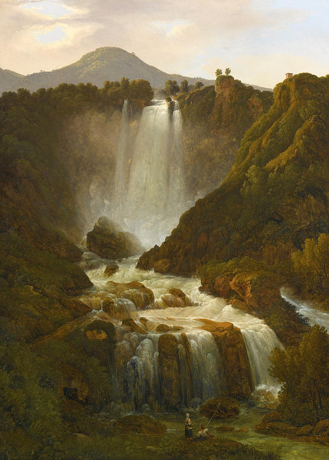 The Cascata delle Marmore on the River Velino near Terni Painting by Giambattista Bassi