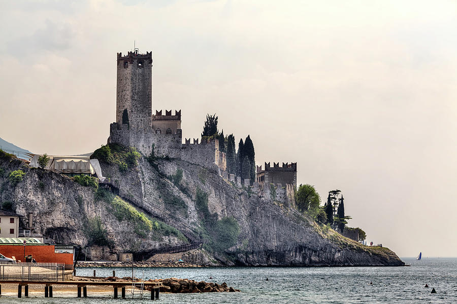 the Castello Scaligero, the castle of Malcesine at the Lake Garda in Italy Photograph by Gina Koch