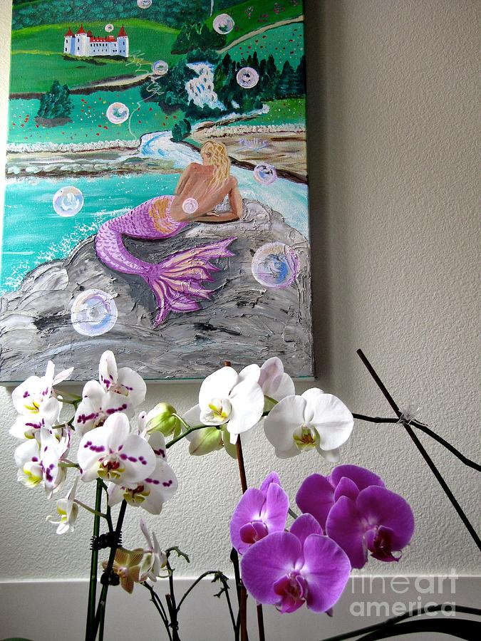 The Castle, Mermaid, and present Orchids Photograph by Phyllis Kaltenbach
