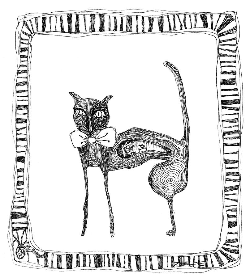 The Cat And The Mouse Drawing By Zelde Grimm