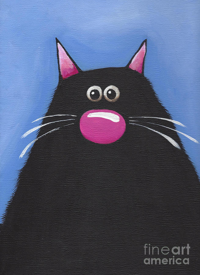 The Cat in Blue Painting by Lucia Stewart