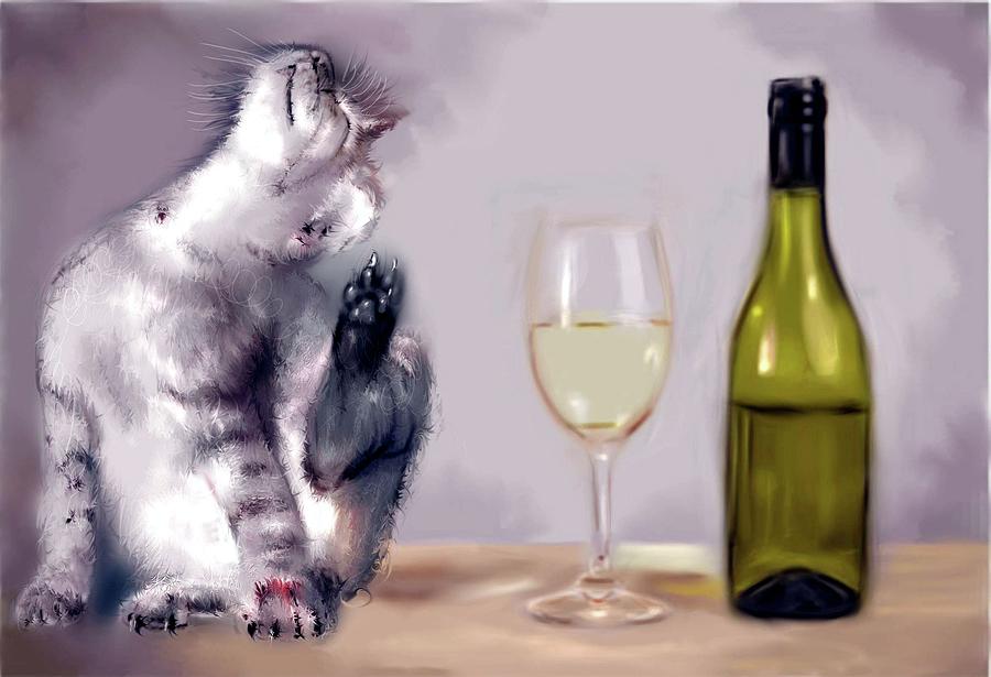 The cat is on the table Digital Art by Salvatore Cammarata - Fine Art ...