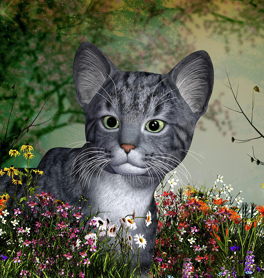 The Cat Digital Art by John Junek
