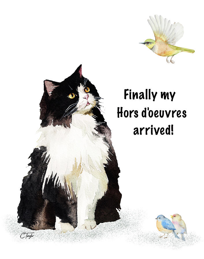 The Cats Hors doeuvres Painting by Colleen Taylor The Cats Hors doeuvres Painting by Colleen Taylor