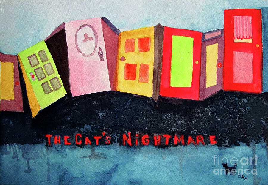 The Cats Nightmare Painting by Sandy McIntire