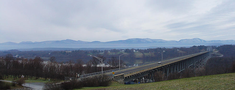 The Catskill Mountains Escarpment behind the Rip Van Winkle Bridge Photograph by Terrance DePietro