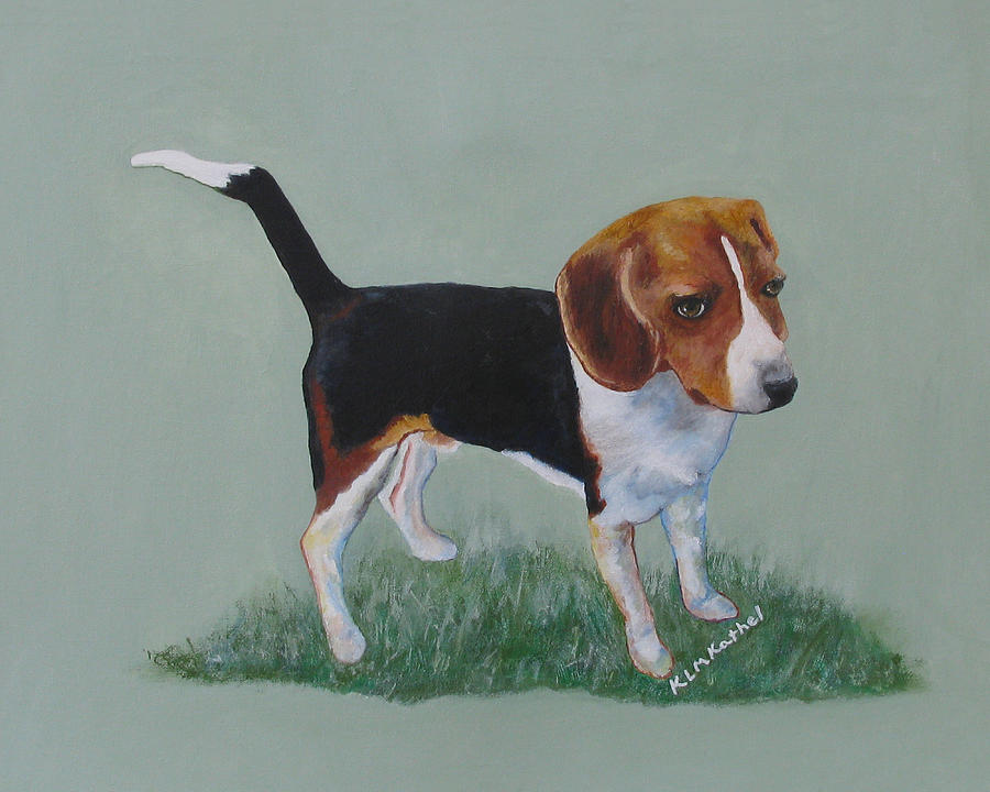 The Cautious Beagle Painting by Kathleen Modica