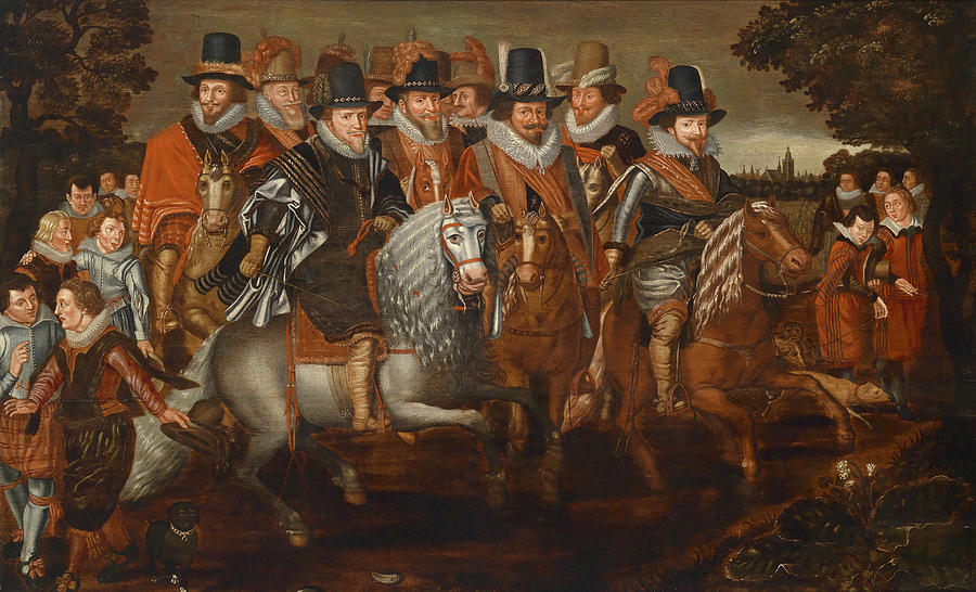 The Cavalcade of the Prince of Nassau Painting by Follower of Adriaen van de Venne