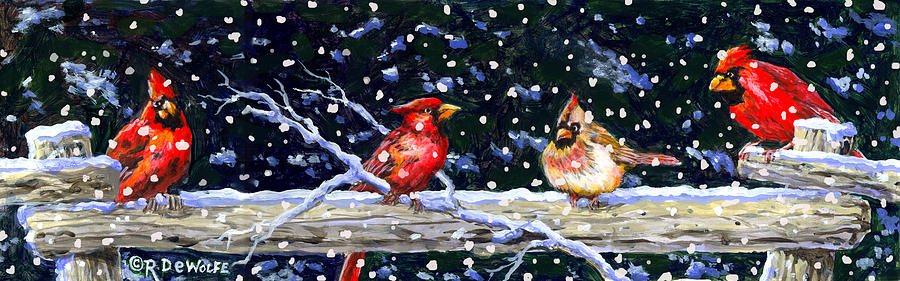 Cardinal Painting - The Cedar Rail Gang by Richard De Wolfe
