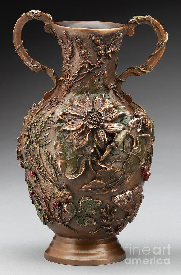 The Cedar Ridge bronze vase Balsamroot Side Sculpture by Dawn