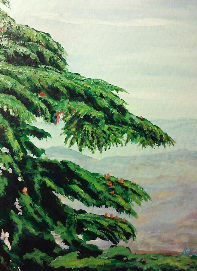 The Cedar Tree Painting by Ray Khalife