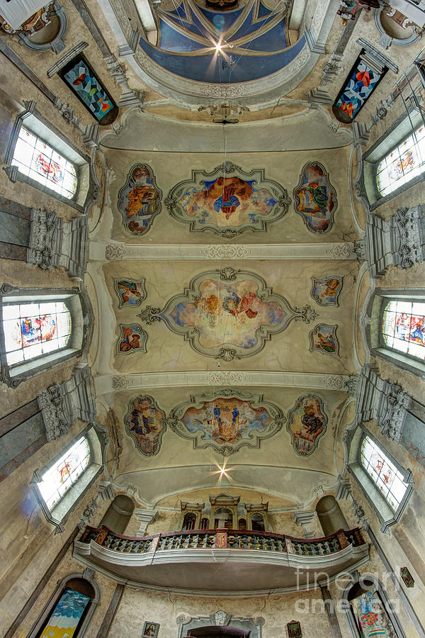The ceiling of the baroque church of the Visitation Photograph by Michal Boubin