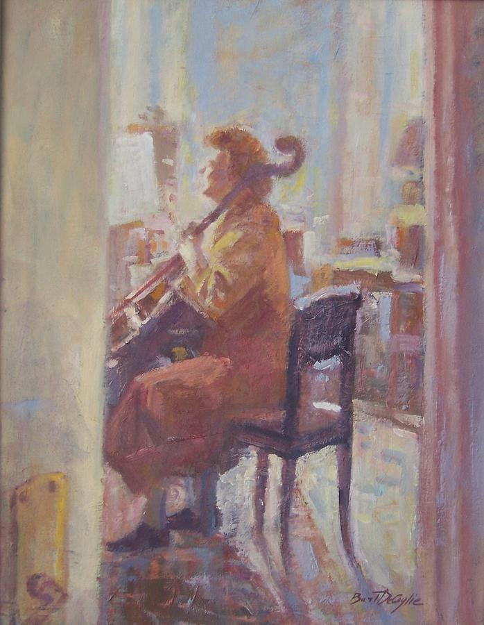 The cellist. Painting by Bart DeCeglie