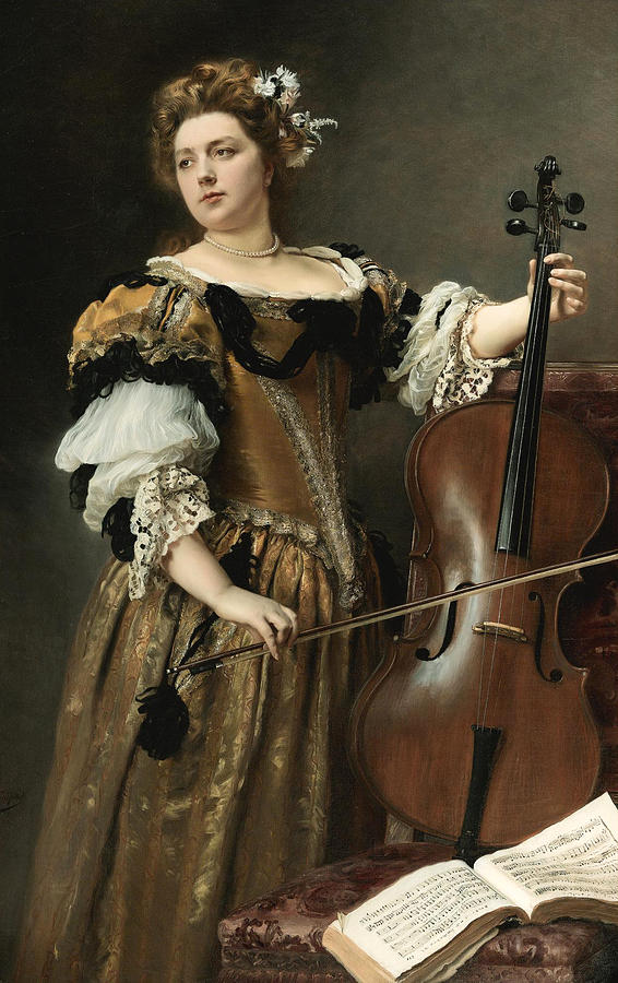 The Cello Player Painting by Gustave Jean Jacquet