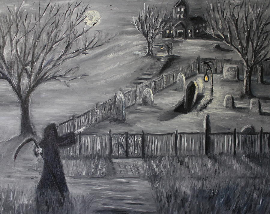 The Cemetary Painting by Daniel W Green