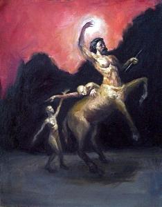 Mythology Painting - The Centaur by Paz Winshtein Mythology Painting - The Centaur by Paz Winshtein