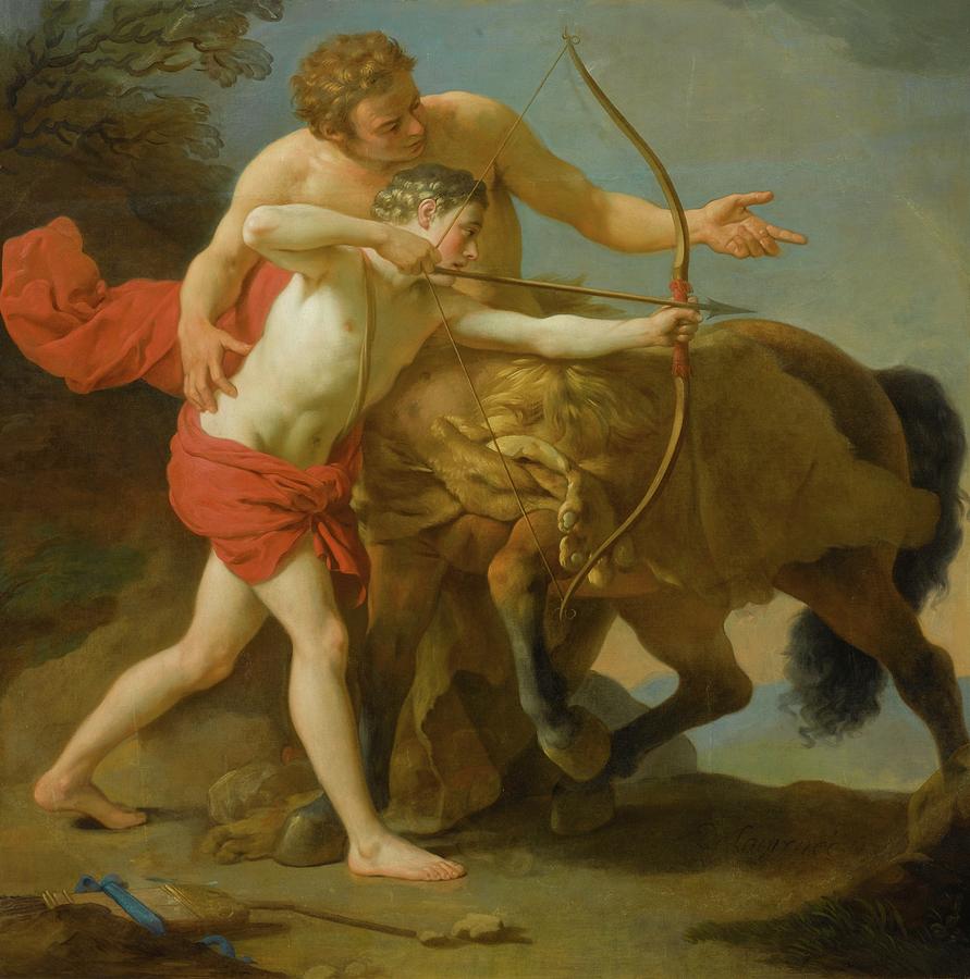 The Centaur Chiron Instructing Achilles Painting by MotionAge Designs