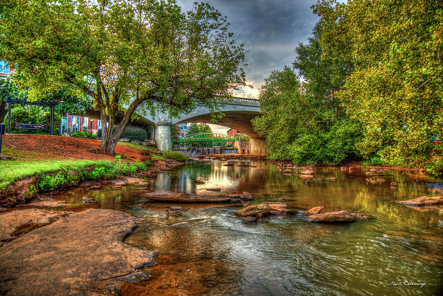 The Center Of Town Reedy River Falls Park Greenville South Carolina Art Photograph by Reid Callaway