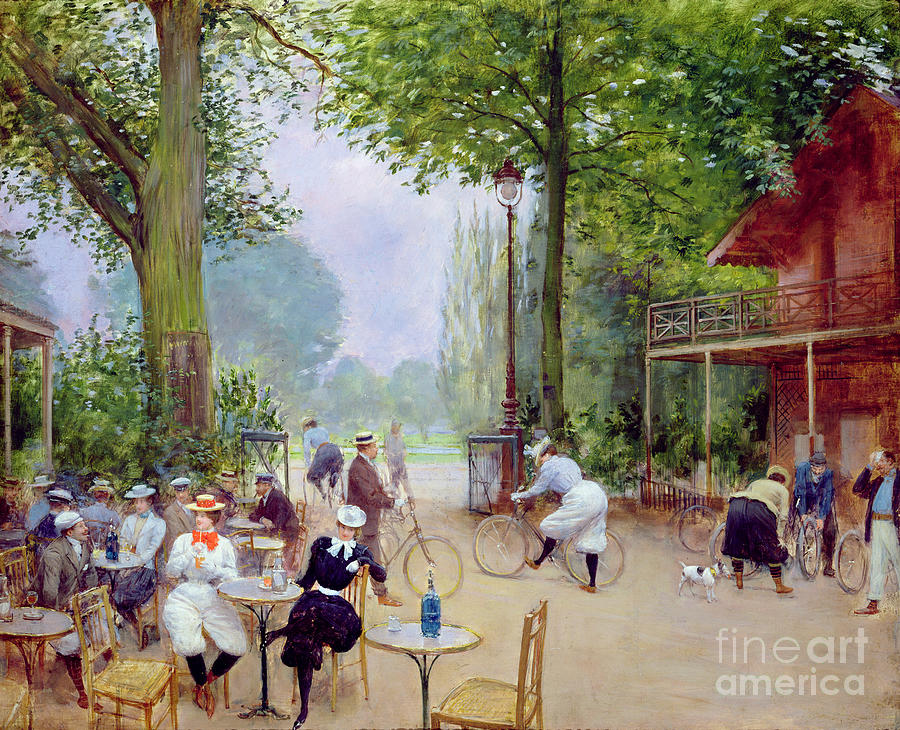 Summer Painting - The Chalet du Cycle in the Bois de Boulogne by Jean Beraud by Jean Beraud