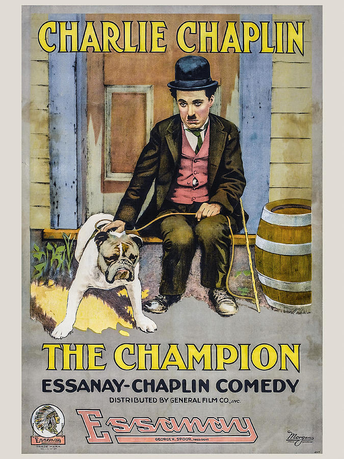 The Champion Chaplin Comedy Painting by Vincent Monozlay
