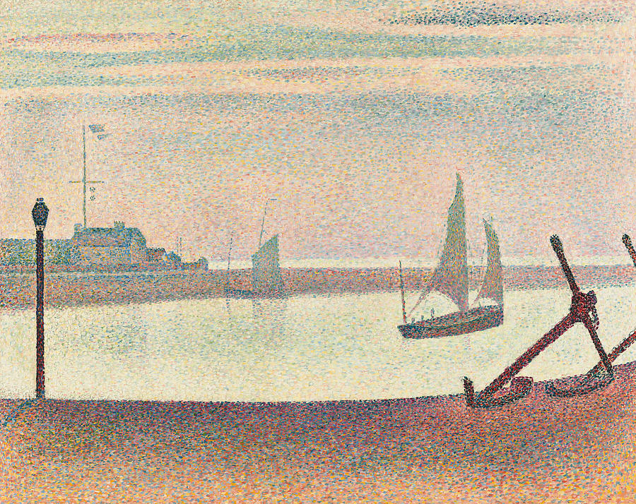 The Channel at Gravelines Evening Painting by Georges-Pierre Seurat