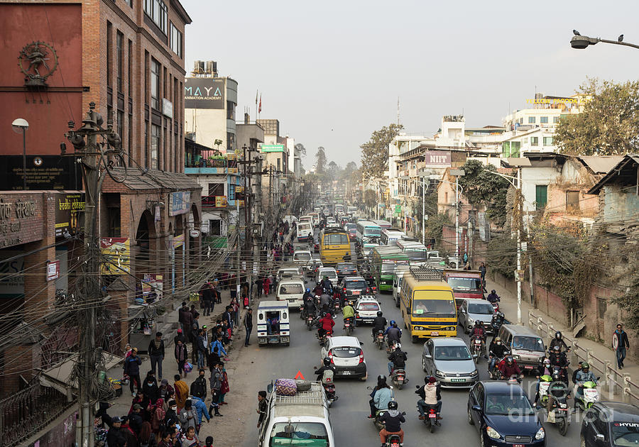 The chaotic streets of Kathmandu in Nepal Photograph by Didier Marti
