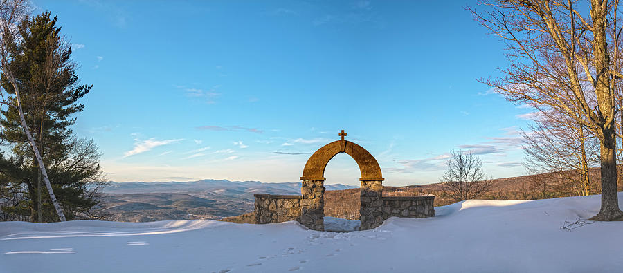 The Chapel In Golden Snowy Dress Photograph by Angelo Marcialis