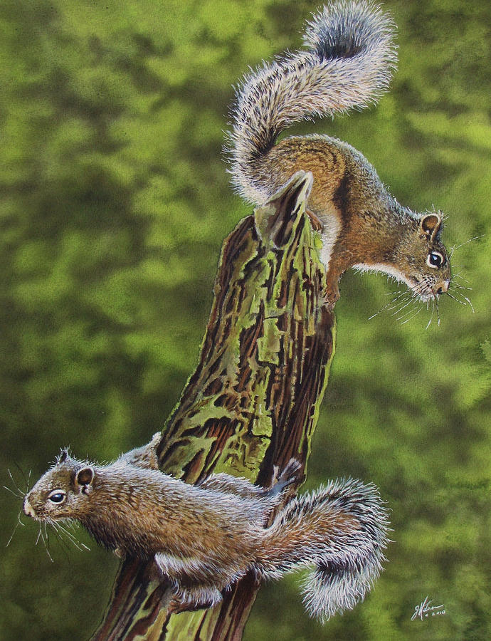 Nature Painting - The Chase by Greg and Linda Halom