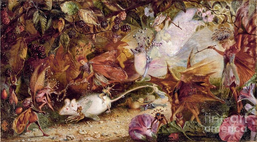 Bird Painting - The Chase of the White Mouse by MotionAge Designs