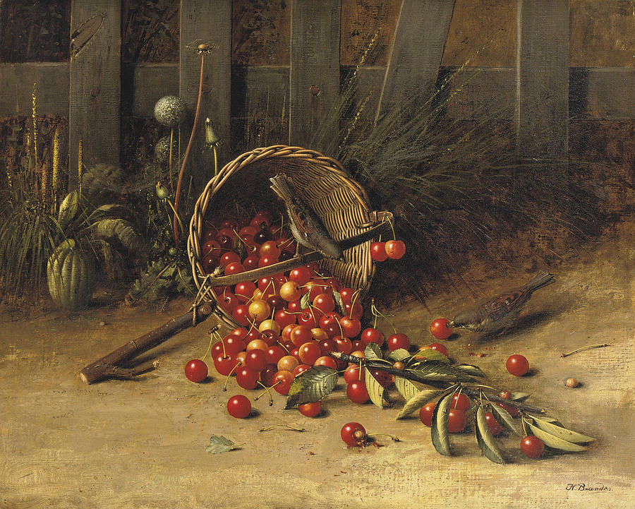 The Cherry Thieves Painting by Heinrich Brandes