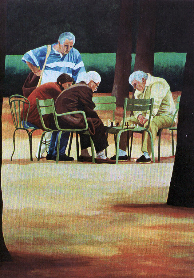The Chess Game Painting by Merle Citron   ARTIST