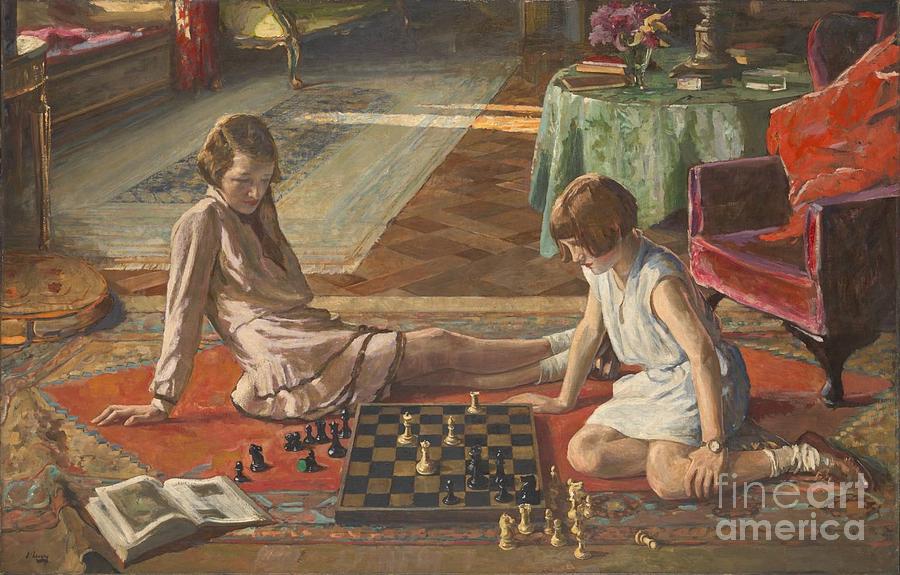 The Chess Players Painting by MotionAge Designs
